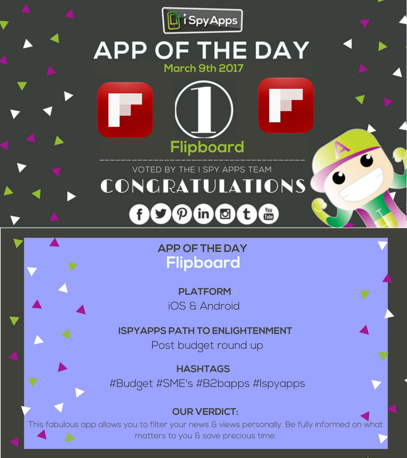 iSpyAppTravel's tweet photo. Congratulations @flipboard for being nominated #AppOfTheDay , Download now to read all the news that interests you! #ispyapps #download #app https://t.co/SF4PSXtjS7