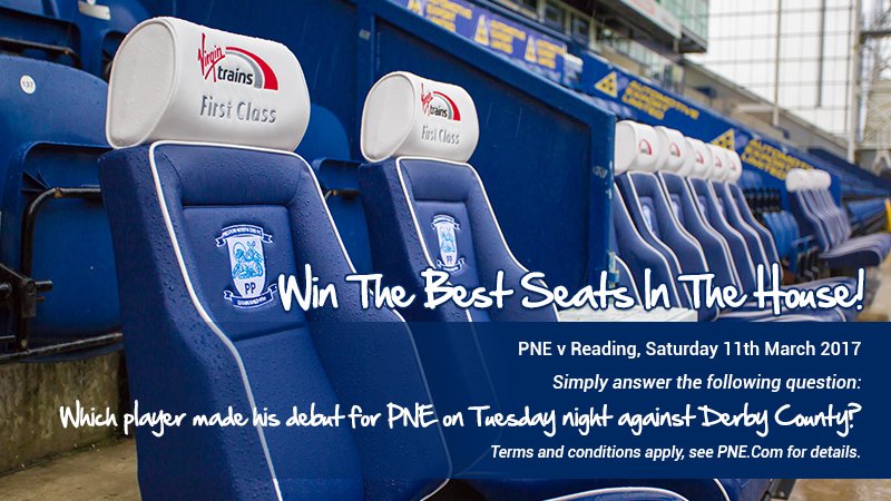 pnefc's tweet photo. Do you fancy sitting in the 'best seats in the house' on Saturday at Deepdale? Simply answer the question below to be in with a chance! https://t.co/G69dhmqQ4Z