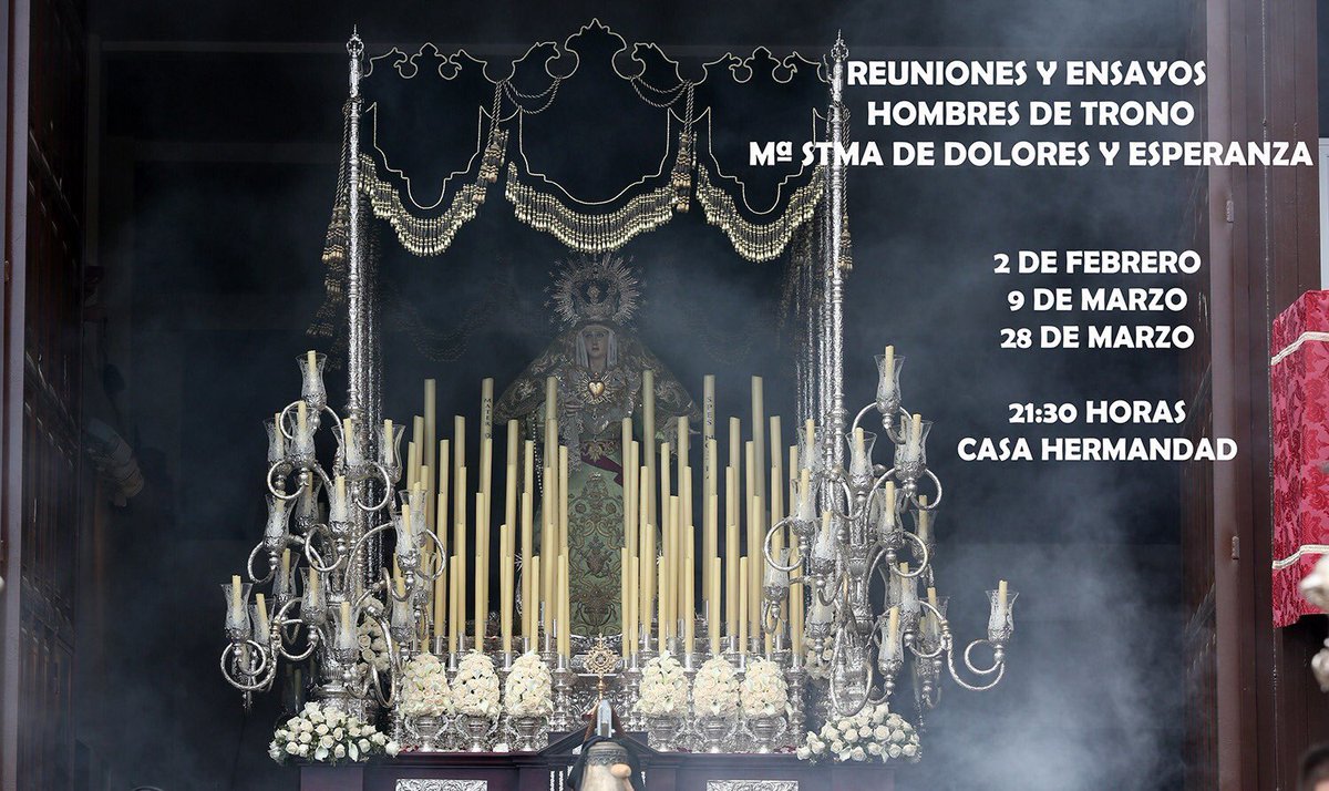 HdadyPaciencia's tweet photo. Hoy ensayo de hombres de trono de Dolores y Esperanza https://t.co/m8DyumXtfC