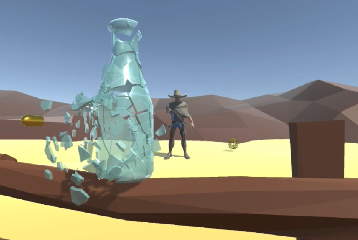 JoeyPrink's tweet photo. so #vrback - follow our updates on our latest #vr game - this time with even more tumbleweed #betterchaos #gamedev #indiedev #madewithunity https://t.co/qdIiWVsemP