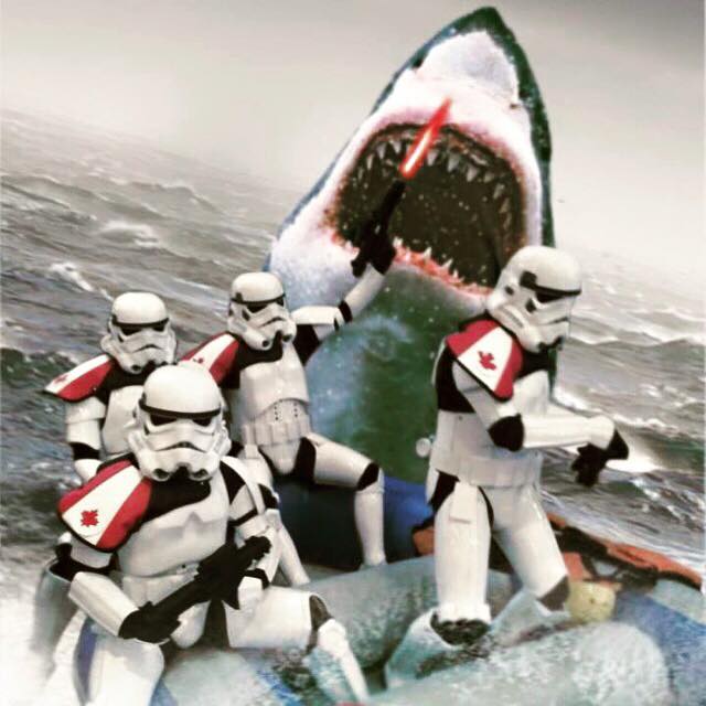 beertrekkie's tweet photo. A new #JAWS movie is coming out.
JAWS vs. Canadian #Stormtroopers!
No #sharks harmed by blasters during the filming of this movie. https://t.co/29yaOpCeeV