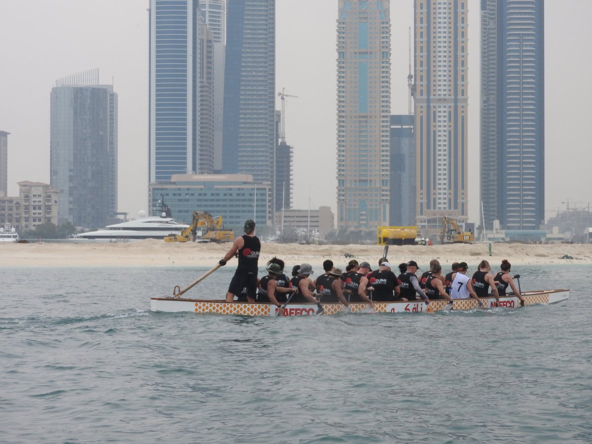 Christine and her crew became the first #dragonboat team to compete at the #dxbpaddling race!