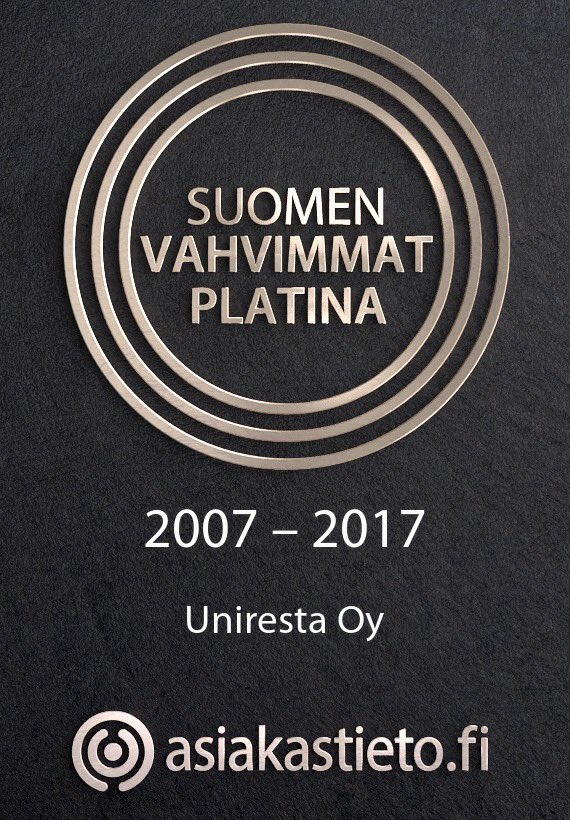 Uniresta's tweet photo. Meille on myönnetty #SuomenVahvimmat #sertifikaatti! Se kertoo, että yhteistyö kanssamme on kestävällä pohjalla. #Uniresta #Oulu https://t.co/59LyIcdUDp