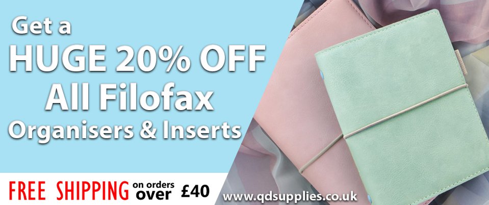 qdsupplies's tweet photo. Get 20% off ALL #Filofax organisers &amp; inserts until the 22nd March. Use code:FILOFAX20 to receive this amazing offer
https://t.co/UZlLyAs8tN https://t.co/gs9rlQ80PX