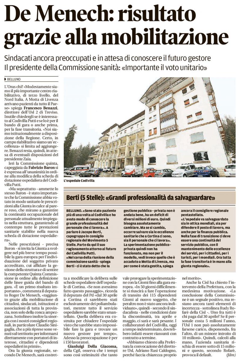 andrea_fiocco70's tweet photo. @cgil_fpBelluno su V commissione - la soluzione è la proroga #Codivilla https://t.co/9KN5h1CeNa