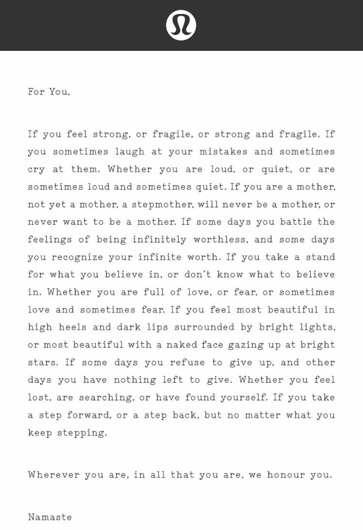 ali_shoooo's tweet photo. Thanks @lululemon for the inspiring words ❤️ https://t.co/IhbR9QTTzd