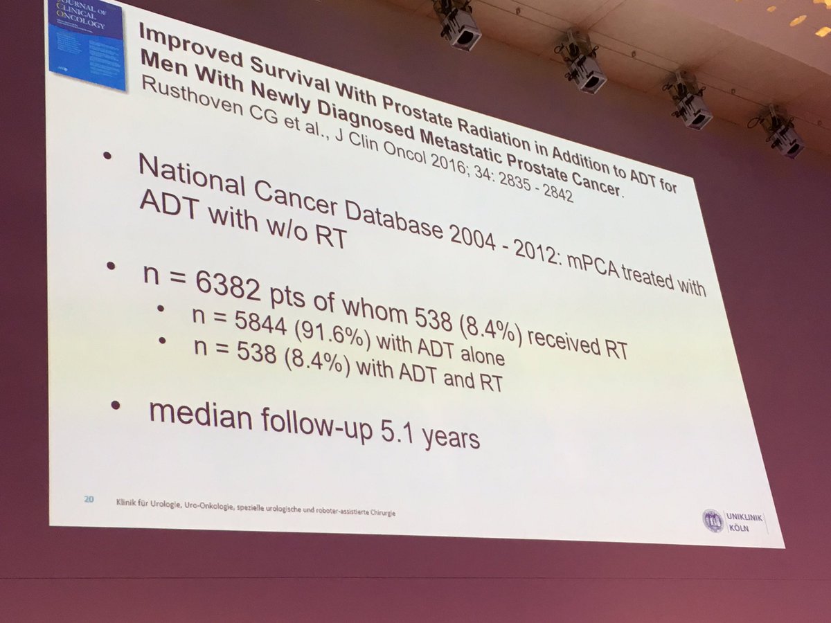 Studies suggesting benefit of radical local therapy in carefully selected men w M1 #prostatecancer -Heidenreich #apccc17