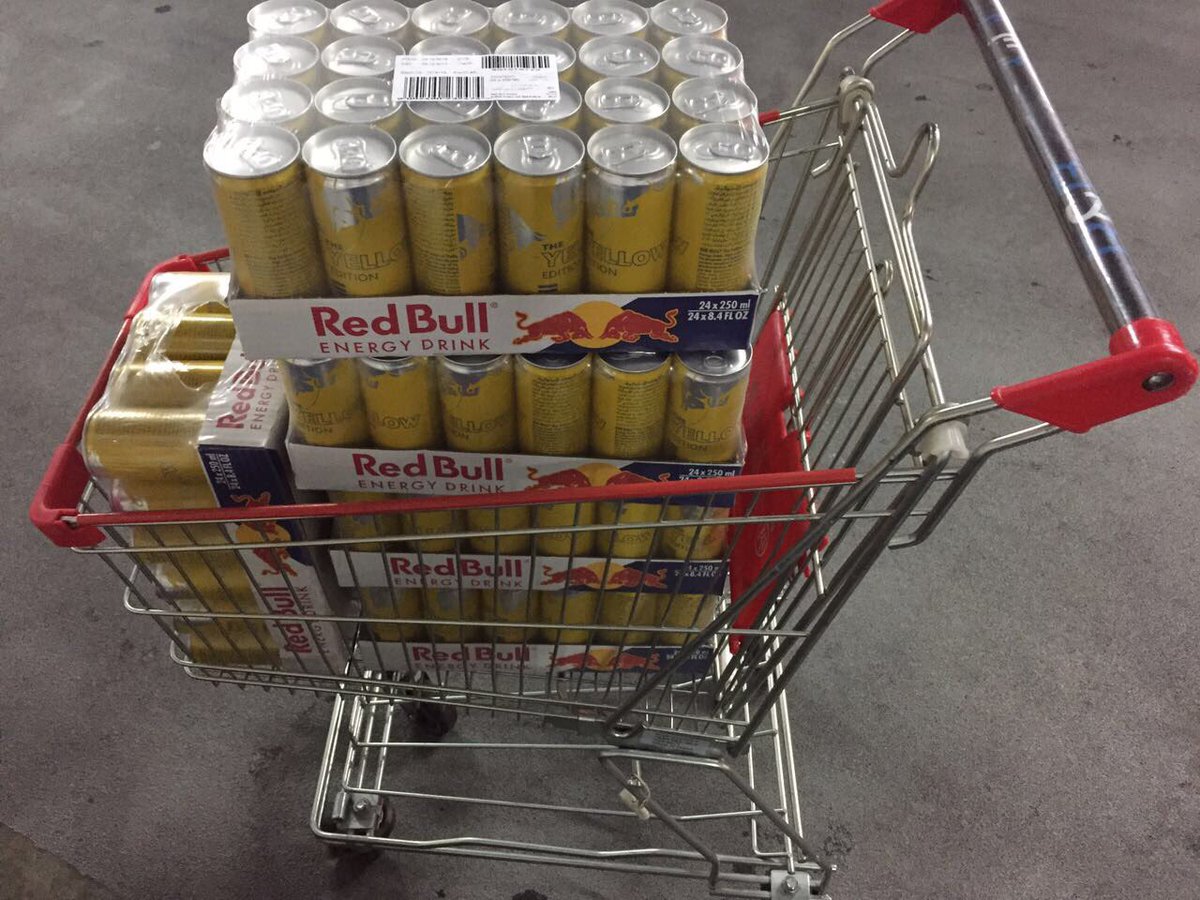 hifmradio's tweet photo. Thanks for the delivery @RedBullOman! The brand new Tropical flavored Red Bull tastes amazing! #HalaYellow https://t.co/qKK1gxPFrQ