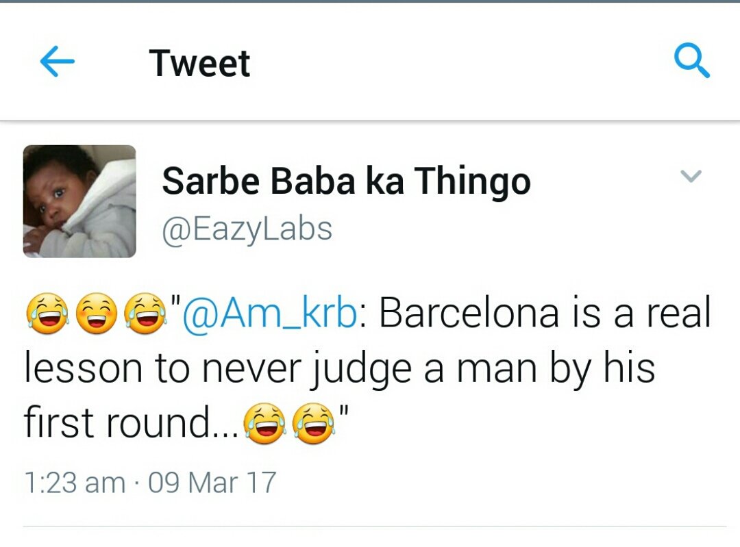 Mavhure's tweet photo. Good lady sister explained Barcelona victory in Jerera style 👇👇c @Rex27 @Wamagaisa @AlekeMukunga @DeproseM @BrezhMalaba @TichRay @AmBlujay 👇 https://t.co/8VanGvWdvL