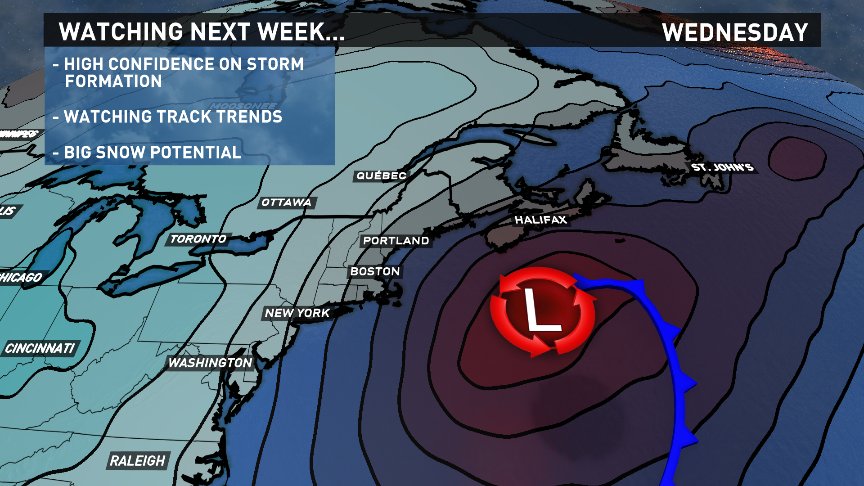 Todd_Gutner's tweet photo. A storm will form, track not nailed down...Still looking at big snow potential middle of next week. https://t.co/qiIzTdayLT
