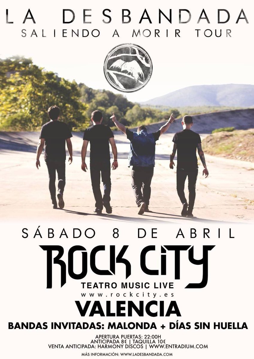 Buenas, familia! El próximo 8 de Abril en #Valencia con los compadres de <a href="/LaDesbandada/">La Desbandada</a> y #DiasSinHuella

➡️Entradas: entradium.com/entradas/la-de…