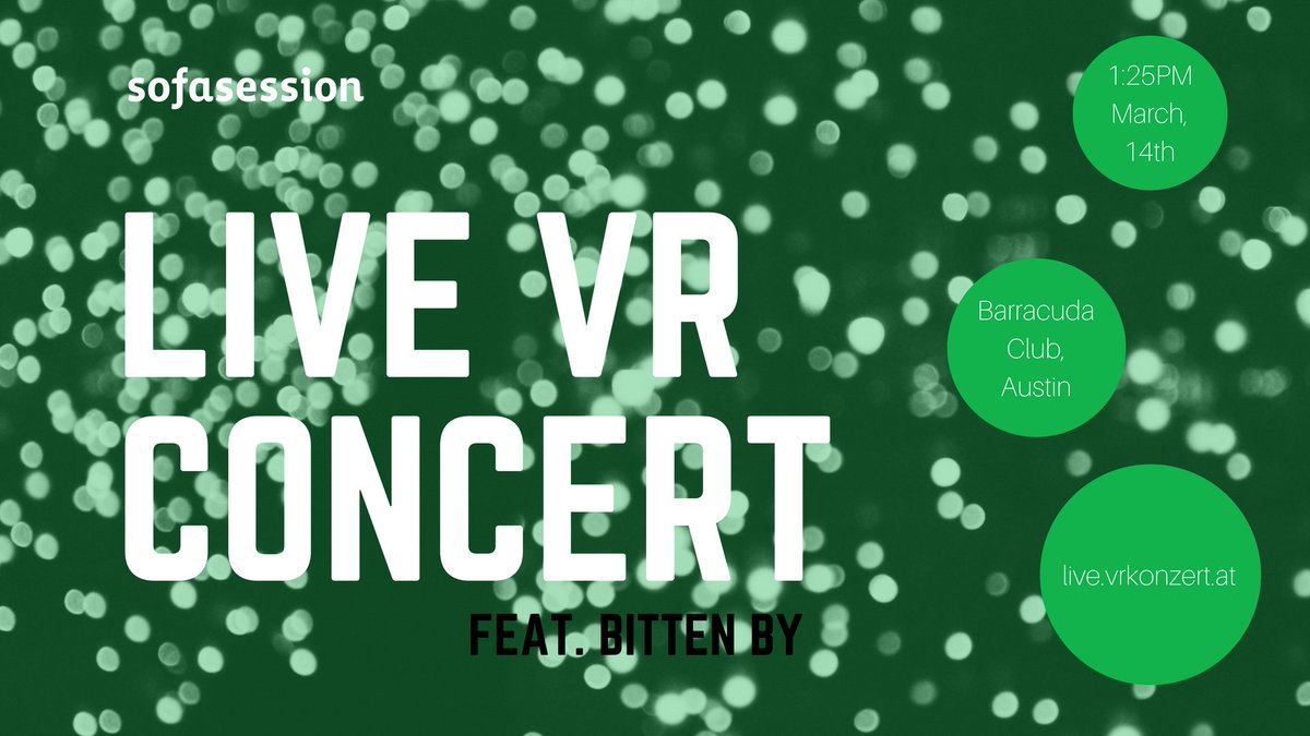 sofasessioncom's tweet photo. Be part of the Virtual Reality Live Concert @sxsw Thx: @Konzerthauswien
@VrischVR
@musicaustria
@Austria_in_US
#SXSW #SXFN
#AUSTRIASXSW https://t.co/ux6zeVzVM1