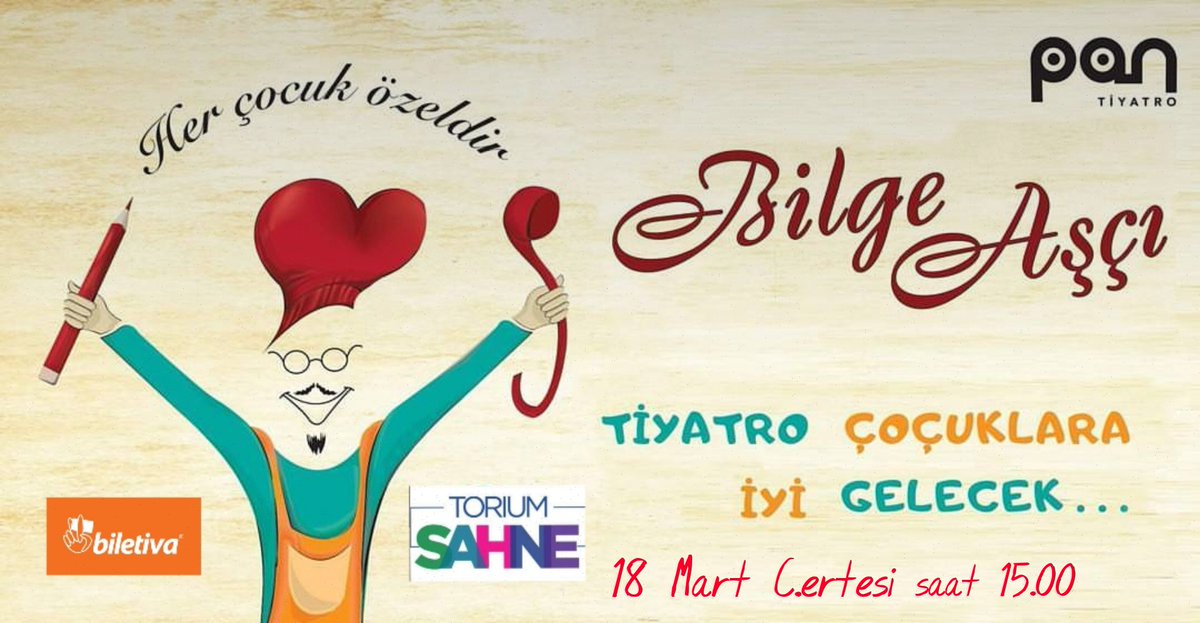 Bu mutfakta Yemek de Pişer Müzik De...

18 Mart Cumartesi
Saat 15:00
<a href="/BilgeAsci/">Bilge Aşçı</a> 
<a href="/toriumsahne/">Torium Sahne</a> 
<a href="/ToriumAVM/">Torium AVM</a> 
<a href="/Biletiva/">Biletiva</a> 
<a href="/bilgitiyatro/">bilgitiyatro</a>