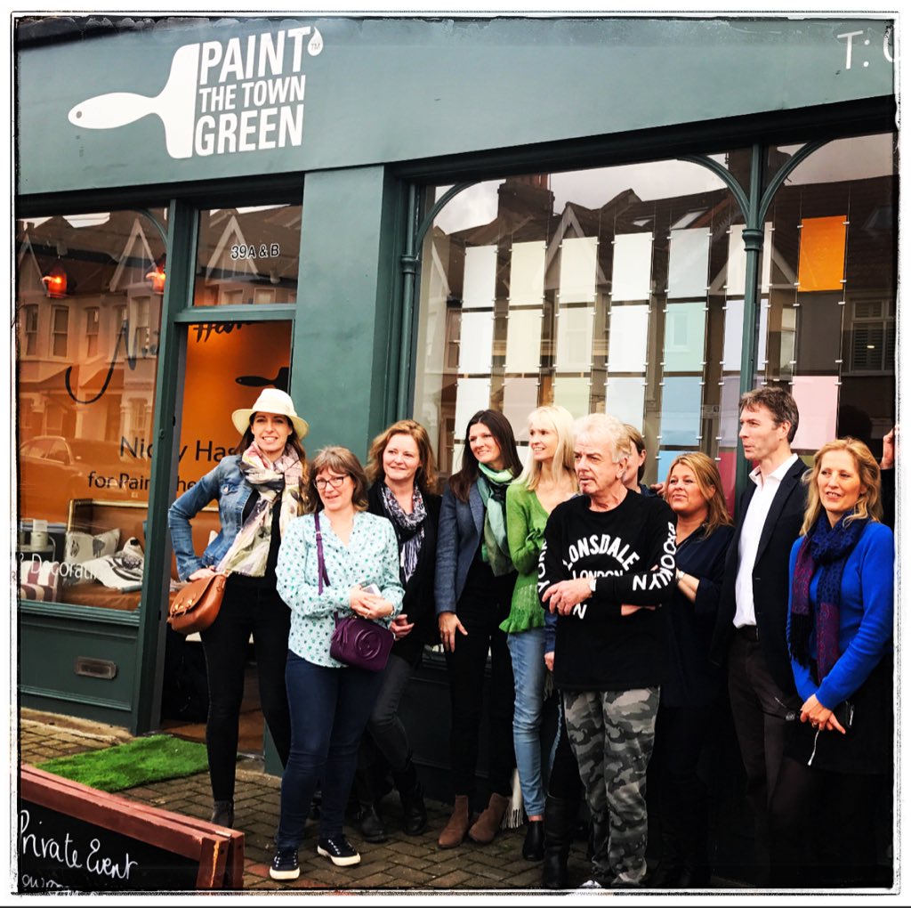 ladywimbledon's tweet image. Oh it's a beautiful morning @PaintTTGreen #breakfast launch #NickyHaslamPaint #organic paint with @decorcafenet