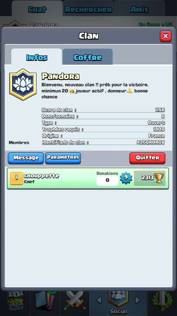 AnaelleSlmt's tweet photo. Notre clan recrute nouveau clan Avec respect et bonne humeur  venez nombreux 👌🤙💪👑 https://t.co/tgVaEinNK1