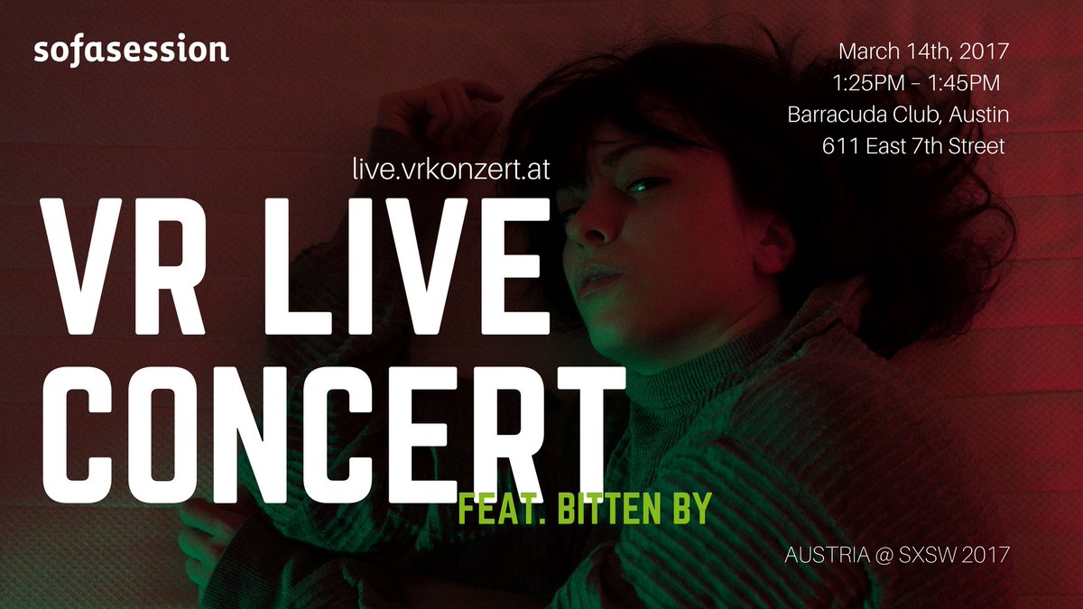 sofasessioncom's tweet photo. Awesome #VR #concert @SXSW! Message to @HHerglotz for QstN or https://t.co/5UAYDjMxSC #press #SXSW #SXFN
#AUSTRIASXSW #GERMANHAUS #music https://t.co/AGgW5jKabh