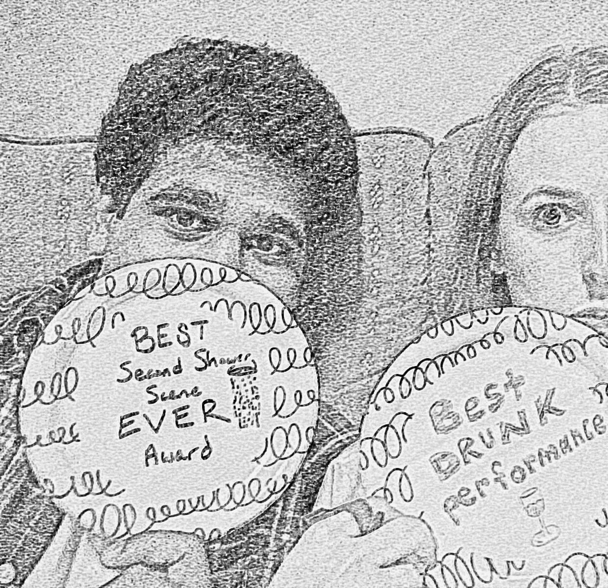 ExpCurveSeries's tweet photo. In honor of #TheKillerInTheHouse (their first project together) paper plate awards exchanged for EC #ShowerScene #DrunkPerformance #BestEver https://t.co/JrH4V47VuP