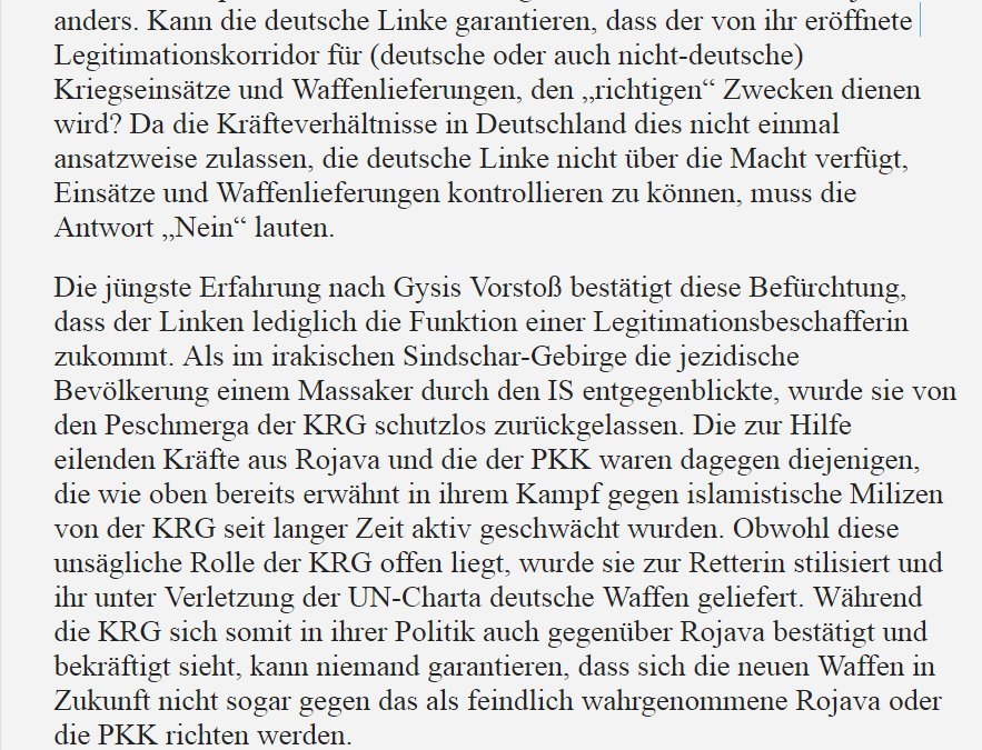 Peschmerga greifen Jesiden mit deutschen Waffen an. Beim Kampf um Kobane hatten wir vor Waffenlieferungen gewarnt: infobrief-tuerkei.blogspot.de/2014/10/kampf-…