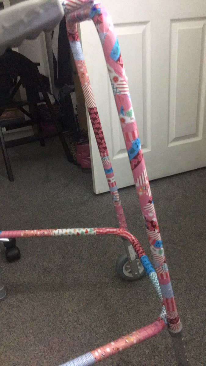 Jade_Aid's tweet photo. Good news share..."I managed to hop around a bit yesterday with my zimmer frame which is all decorated now" #BestLookingZimmerFrame #JadeAid https://t.co/B7ZaSniB2X