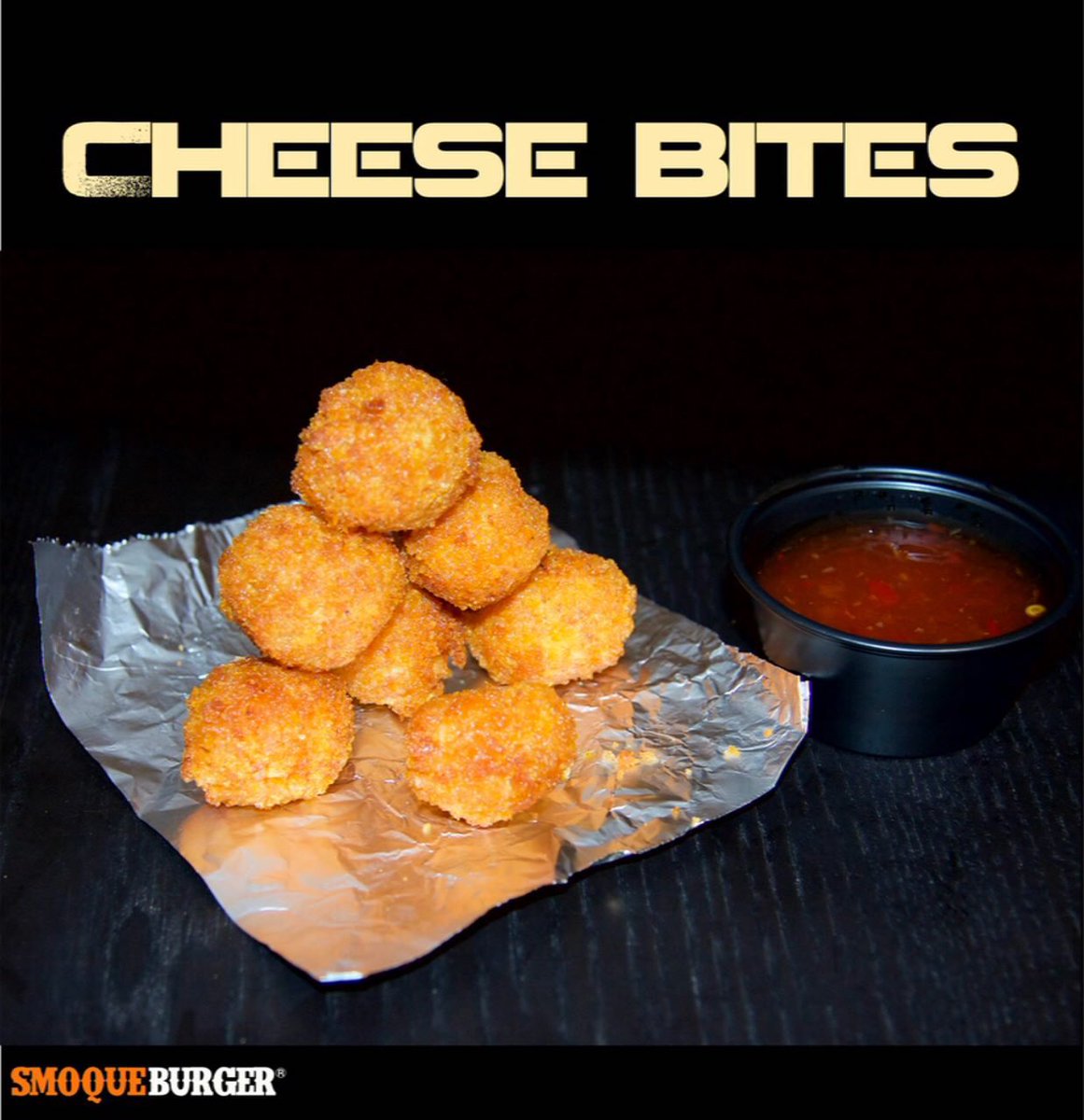 Try our new *Cheese Bites* Today! "Round food for every mood" 🤗😍 #smoqueburgeruk #handmadeburger #handmadefood #cheese #happy #friends