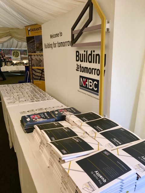 NHBC's tweet photo. A full-house for today’s #NHBCBFT at Haydock, great line-up of speakers &amp; exhibitors, covering NHBC Standards, product testing &amp; lots more https://t.co/P3y5DJGntg
