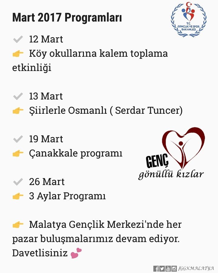 Mart programlarımız🎈
