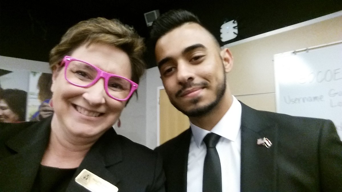 sdpaulette's tweet image. With @SanDiegoCOE student board representative Arkan Hashim at last night&apos;s board meeting.  #momentumlearning #studentvoice