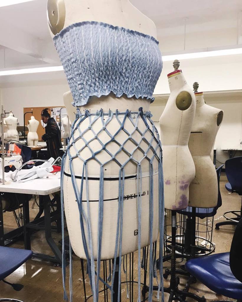 cclewisnyc's tweet photo. Learning this week that working with only used clothing as a material is harder than I thought... fun to make piece… https://t.co/G9mX7ZymsA