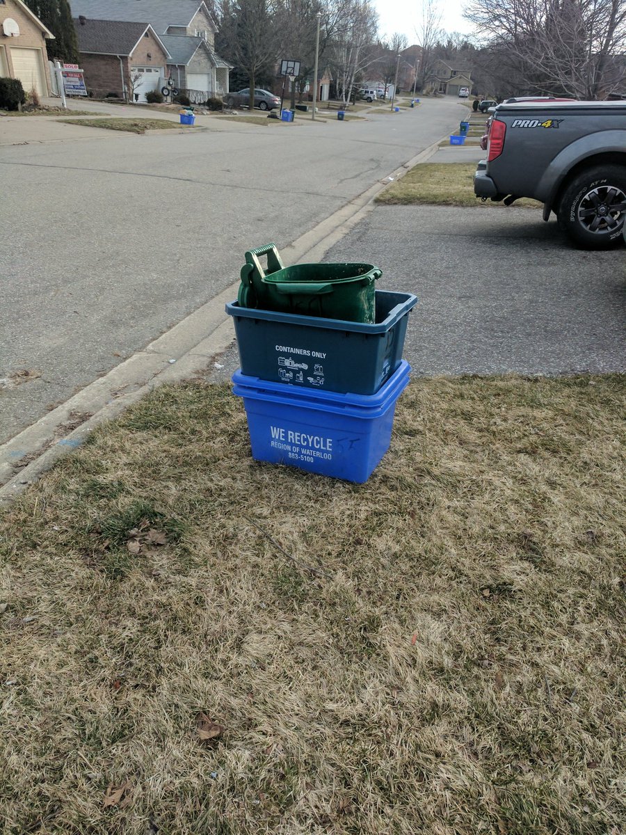 MBushBroga's tweet photo. Amazing waste removal staff! Look how neatly my bins are stacked! @WasteWR #thankyou #windyweek #recycle https://t.co/gdqYbZawCD