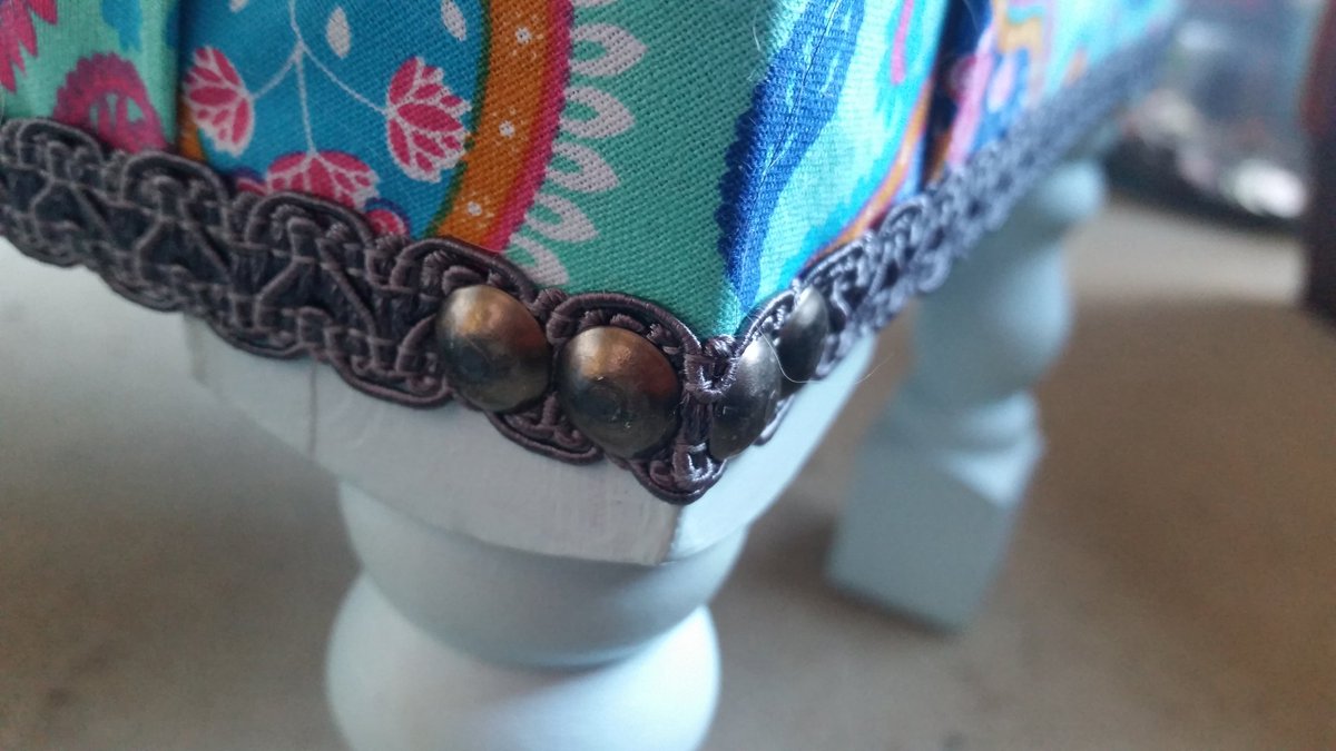 Really chuffed to have finished this lovely footstool, what a difference. This will be available on the website soon.