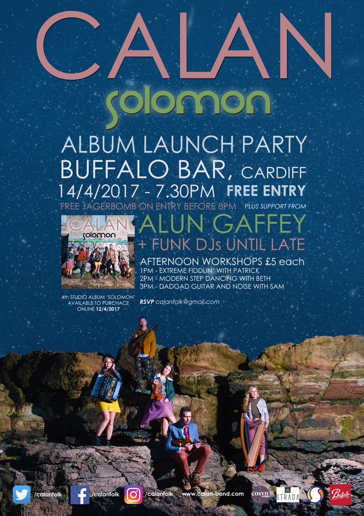 Come celebrate our ALBUM LAUNCH! 
Fri 14th April at @buffalocardiff with <a href="/alungaffey/">GAFF</a> and funk DJ till late. #solomon