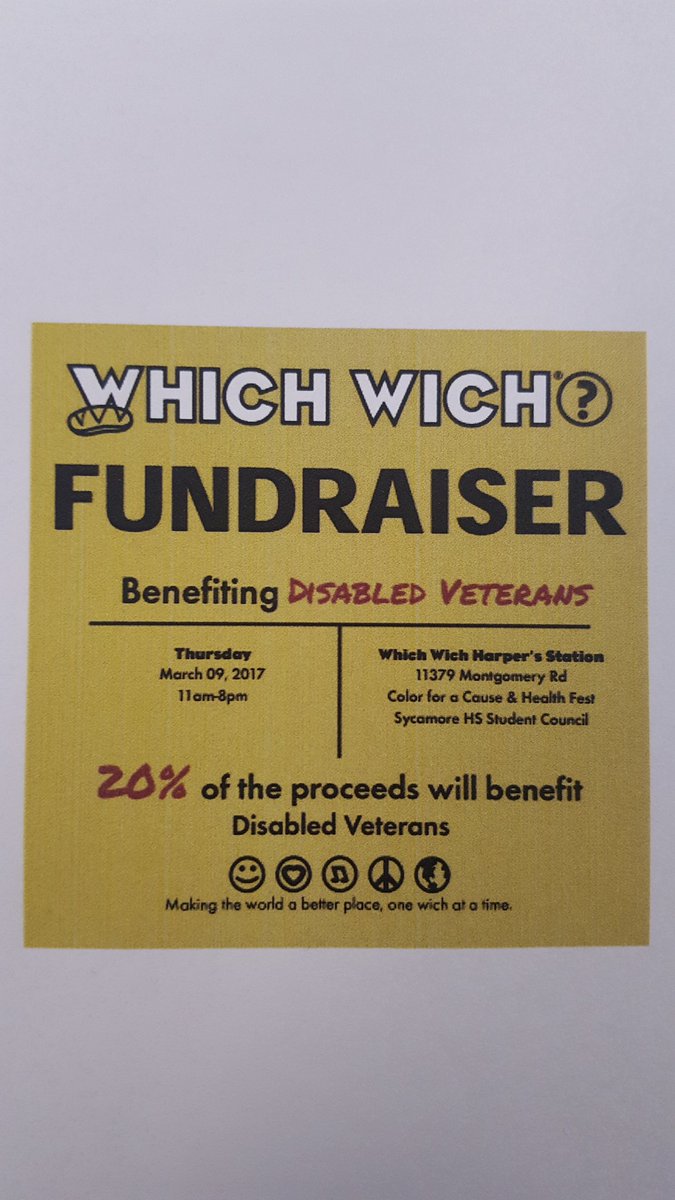 Don't forget 2 support the Color for the Cause fundraiser <a href="/whichwich/">Which Wich</a> Harper's Station today!  U eat, pay, enjoy, we donate! <a href="/SycamoreSchools/">Sycamore Schools</a>