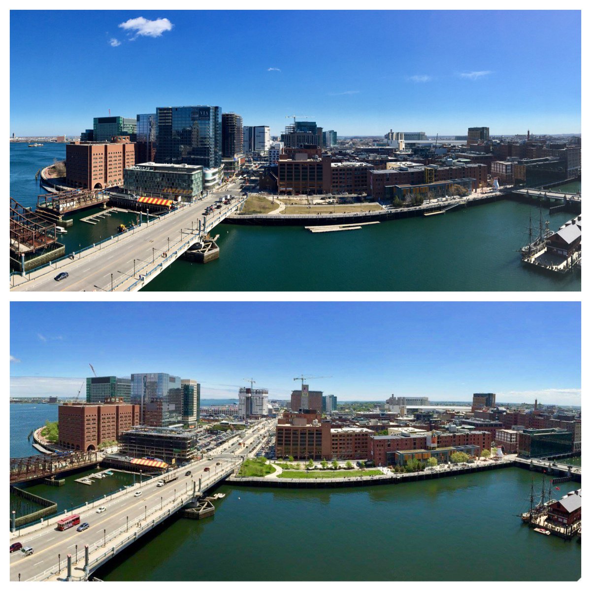 derrickg_BizDev's tweet photo. Lots of change to the #Boston #Seaport #FortPoint area in less than 3 years! Top shot from today, bottom from May 2014 #realestate https://t.co/EwaMjUHyGg