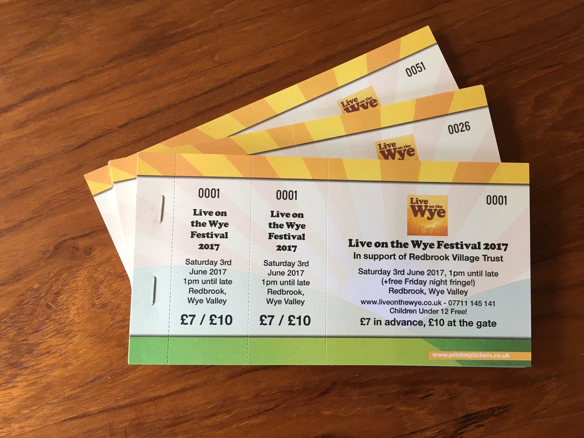Here they are! Live on the Wye early bird tickets will soon be on sale at Redbrook Stores and The Bell! They wont last at £7!