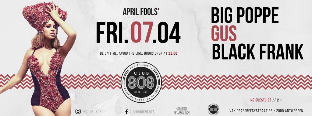 MagicFridays's tweet photo. Next #Club808 at #PleinPubliek 7.04🍀 Join us! #HipHop #Antwerp #nightlife https://t.co/ui3aavqgar