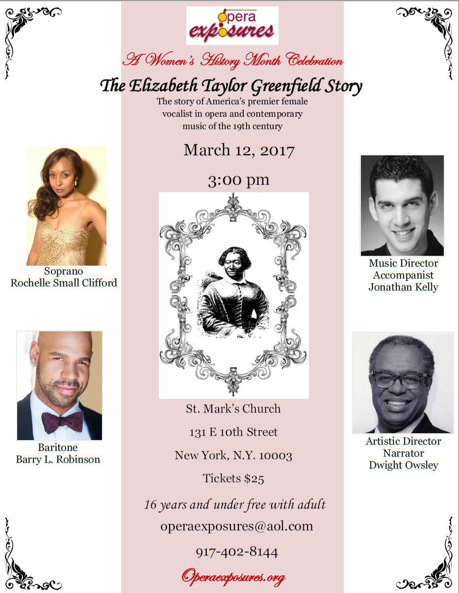 OperaExposures's tweet image. A concert featuring Barry Robinson, baritone, Rochelle Small-Clifford, soprano, Jonathan Kelly, pianist, and Dwight Owsley,