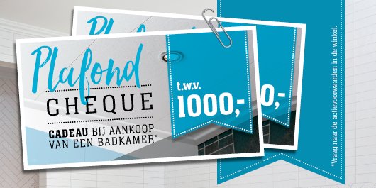 BadinBeeld_nl's tweet image. Koopt u nu een badkamer in één van onze winkels? Dan ontvangt u t/m 9 april een PlafondCheque t.w.v. 1000,- cadeau!
