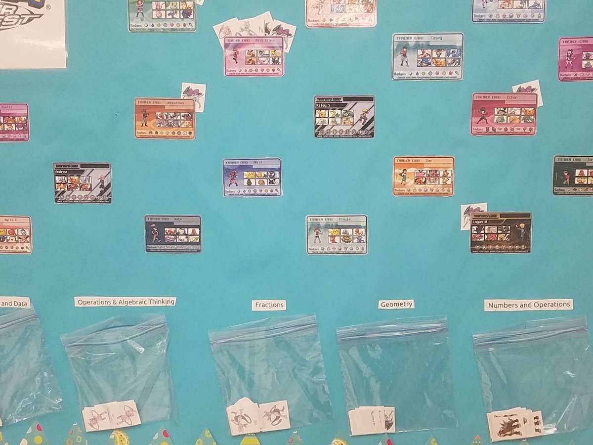 Ms Grace has some awesome individualized Pokemon trader cards where SS catch Pokemon as they complete IXL standards. #cgeeagles @cgrac34
