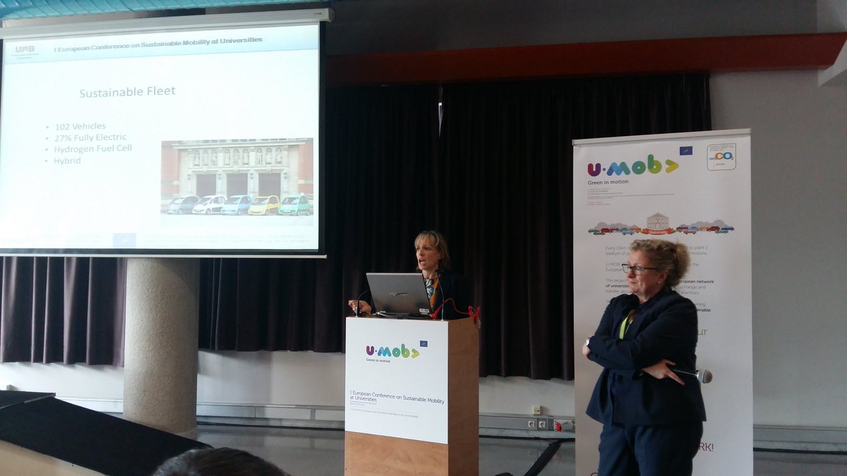 Umob_LIFE's tweet photo. @monicalorenne and Gail Eagles from @unibirmingham speaking us about the importance of driving greener fuels #BrumBrum #mobilityBCN https://t.co/X0eTWKln0d