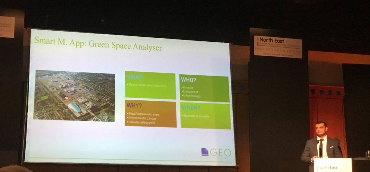 SpaceNEEngland's tweet photo. Kumar Pancholi @SterlingGeo explaining how they use earth observation data to help solve the challenges of today &amp; tomorrow #NESatApps https://t.co/cWDIn12e9C