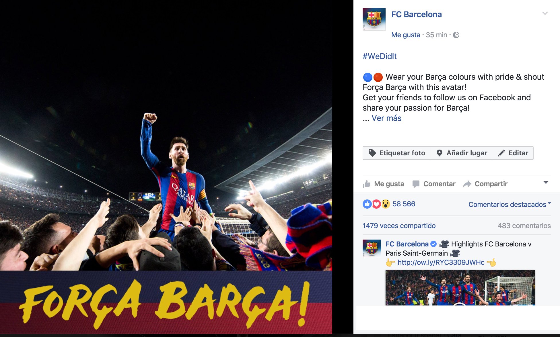 FC Barcelona avatar Facebook: Fan của FC Barcelona, hãy cập nhật hình đại diện của mình với hình ảnh đội bóng nhà ngay bây giờ. Những hình ảnh đầy màu sắc và chất lượng cao sẽ làm cho trang cá nhân của bạn trở nên cuốn hút hơn và thu hút nhiều người hâm mộ cùng chia sẻ cùng nhau niềm đam mê.