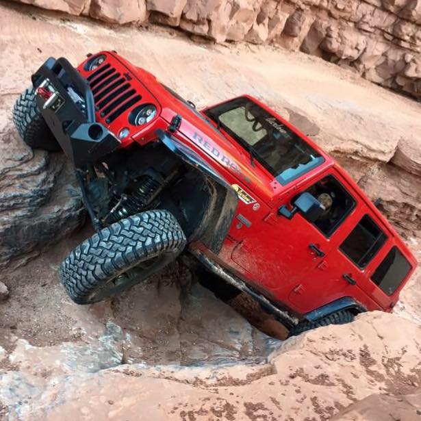 Nena and her #Jeep Rockelle exiting the Pickle in #Moab. Thanks to John Marshall for the great pic!