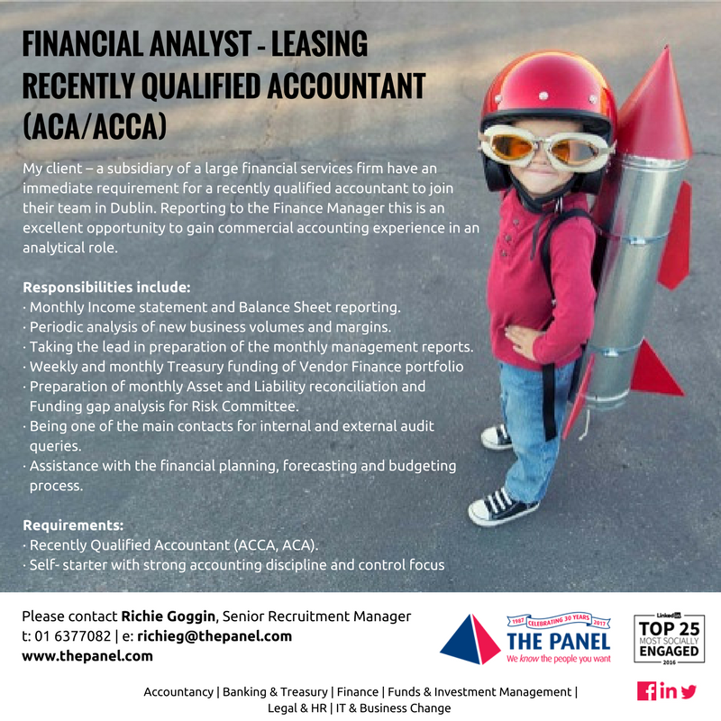 ThePanelDublin's tweet photo. Know any Financial Analysts interested in a Leasing role? If you do contact Richie for more information #jobfairy #airleasing #finance https://t.co/gO8sSQsYWE