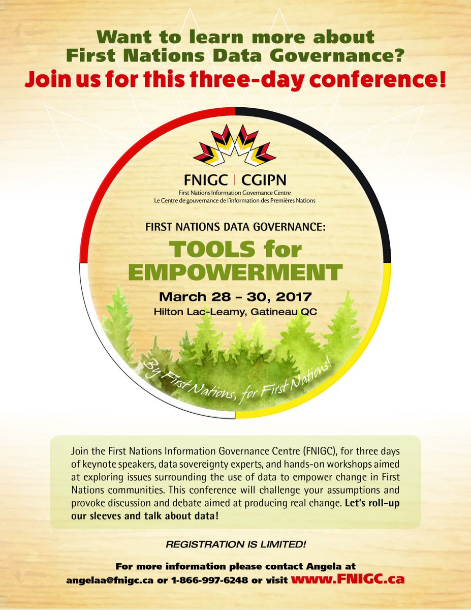 fnigc's tweet photo. Register now for FNIGC's First Nations Data Governance conference! https://t.co/9hEKfUczZG It's free to attend, but spaces are limited! https://t.co/eNPice5XJ6