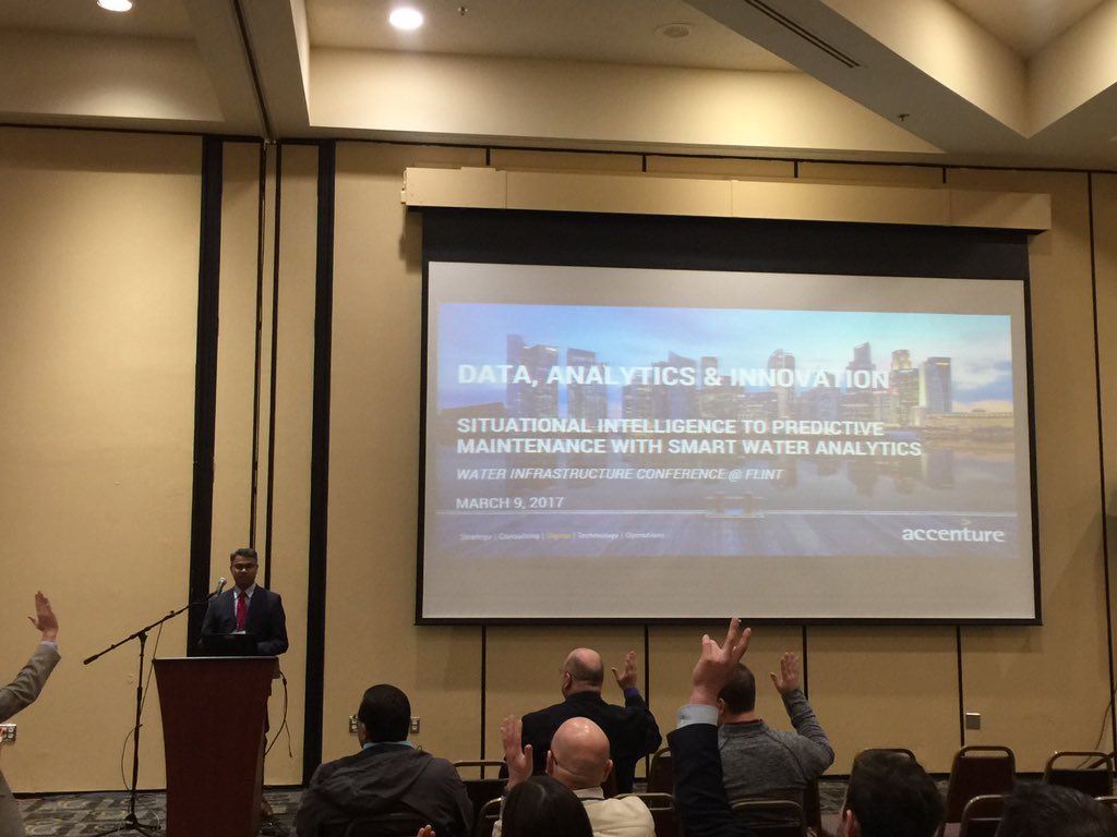 K_Lisa_Cawley's tweet photo. Smart Water Analytics in action @ Water Infrastructure Summit #MIinfrastructure #FlintWaterCrisis https://t.co/DdFUC3kzCd