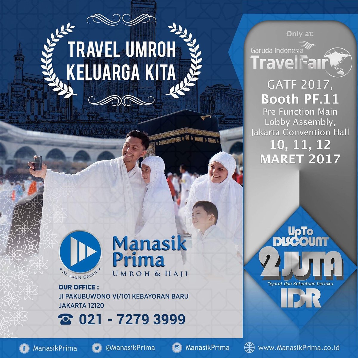 AlAminTours's tweet photo. #InfoUmroh #ManasikPrima #AlAminTours #AlAminGroup
Go Umroh and Get Discount, Iphone6+, Souvenirs and many more.. Let's and Join us at GATF https://t.co/XMGnd3sD38