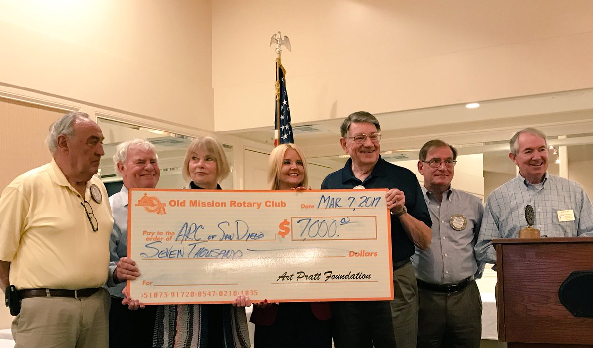 OMRotaryClub's tweet photo. @OMRotaryClub presented  @TheArcSanDiego a grant this week. ARC does great things for people with disabilities to achieve their life goals https://t.co/wf7MtCxGha