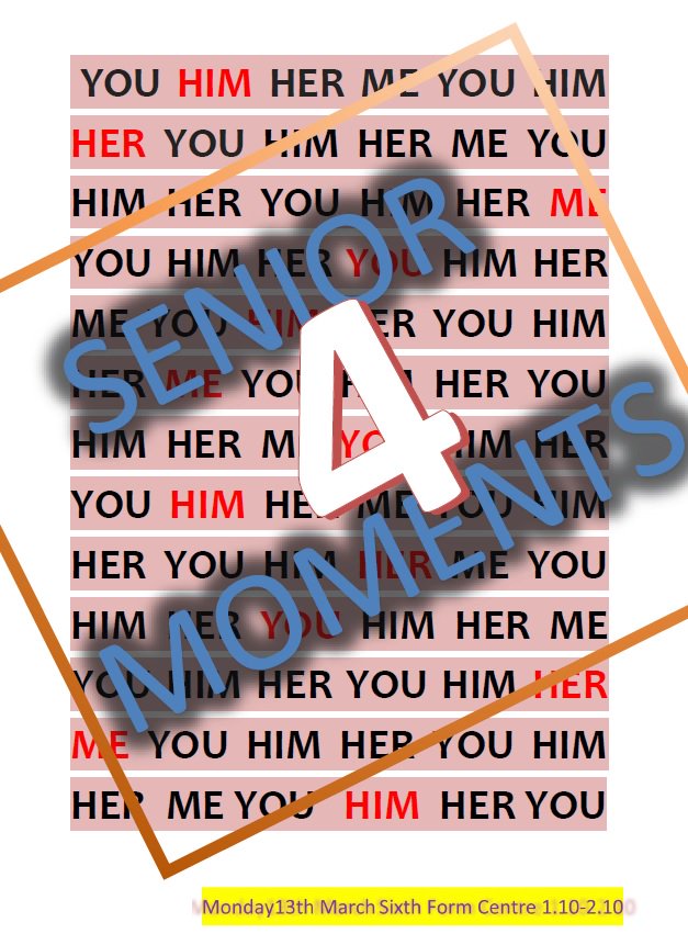 Senior Moments 4 commences at 1.10 <a href="/UCSSixthform/">UCSSixthform</a> centre on #Monday #March 13th!