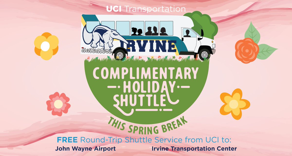 Reserve yr spot on the Spring Holiday Shuttle today! Service 2  <a href="/JohnWayneAir/">John Wayne Airport</a> &amp; Irvine Train Station. Visit bit.ly/tds-17