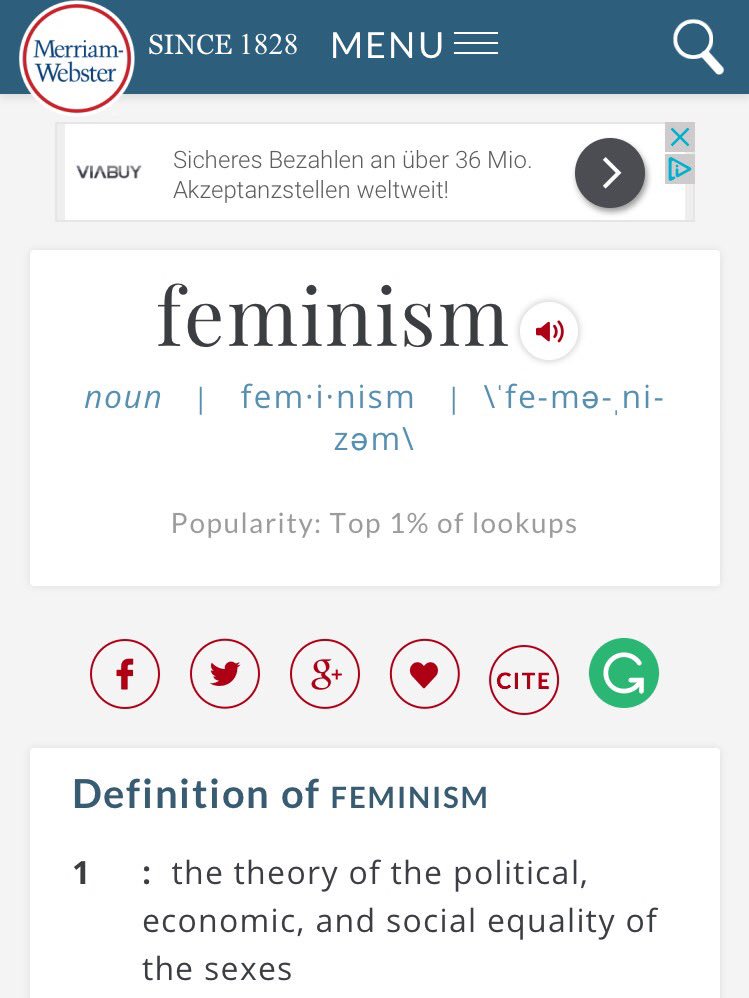 Svend on Twitter: "@lasserimmer Og her en engelsk kilde. Jeg er ked at sige det, men en feminist iflg. ordbøger en, der går ind for ligestilling. https://t.co/uJQjmIcsIS" /